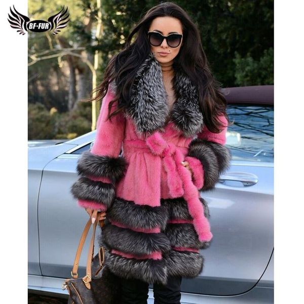 women's fur & faux bffur winter women natural coats outfit long real mink coat with silver collar luxury overcoats, Black
women's fur & faux bffur winter women natural coats outfit long real mink coat with silver collar luxury overcoats, Black