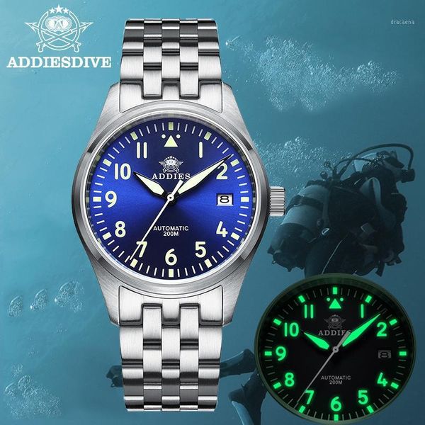 mark 9 watch men nh35a automatic steel watches mechanical c3 super luminous 39mm case 200m waterproof diver wristwatches, Slivery;brown
mark 9 watch men nh35a automatic steel watches mechanical c3 super luminous 39mm case 200m waterproof diver wristwatches, Slivery;brown