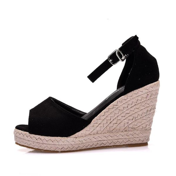 sandals plus size bohemian women ankle strap straw platform wees female shoes flock high heels sandals, Black
sandals plus size bohemian women ankle strap straw platform wees female shoes flock high heels sandals, Black