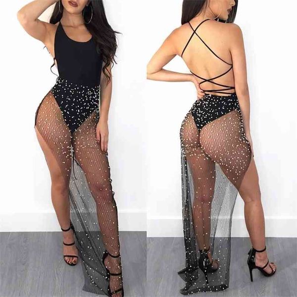 summer beachwear pearl decorated long mesh sheer skirt loose side split transparent see through maxi black white skirts 210517
summer beachwear pearl decorated long mesh sheer skirt loose side split transparent see through maxi black white skirts 210517