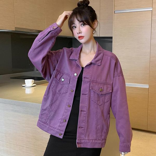 women's jackets autumn oversized jean jacket vintage long sleeve women denim coat streetwear you807, Black;brown
women's jackets autumn oversized jean jacket vintage long sleeve women denim coat streetwear you807, Black;brown