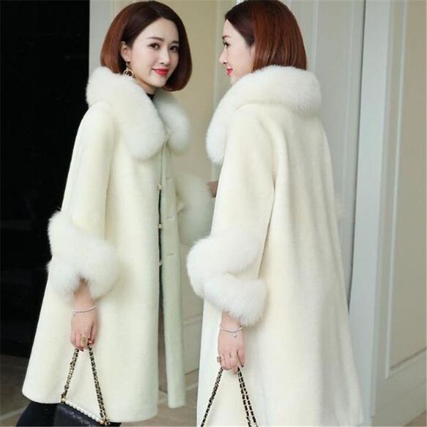 women's fur & faux fashion imitation collar women coat wihite mid-length lamb elegant noble lady winter clothing, Black
women's fur & faux fashion imitation collar women coat wihite mid-length lamb elegant noble lady winter clothing, Black