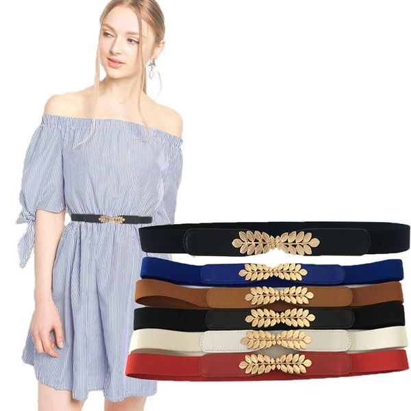 belts high elasticity fabric for women dresses gold leaves metal buckle female fashion 2021 elastic, Black;brown
belts high elasticity fabric for women dresses gold leaves metal buckle female fashion 2021 elastic, Black;brown