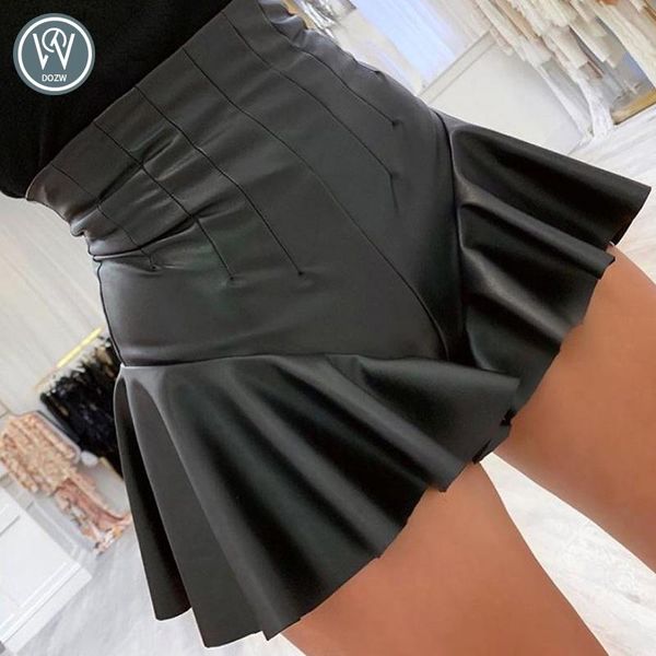 women's shorts black pu leather women ruffles back zipper slim fit female bottoms 2021 winter, White;black
women's shorts black pu leather women ruffles back zipper slim fit female bottoms 2021 winter, White;black