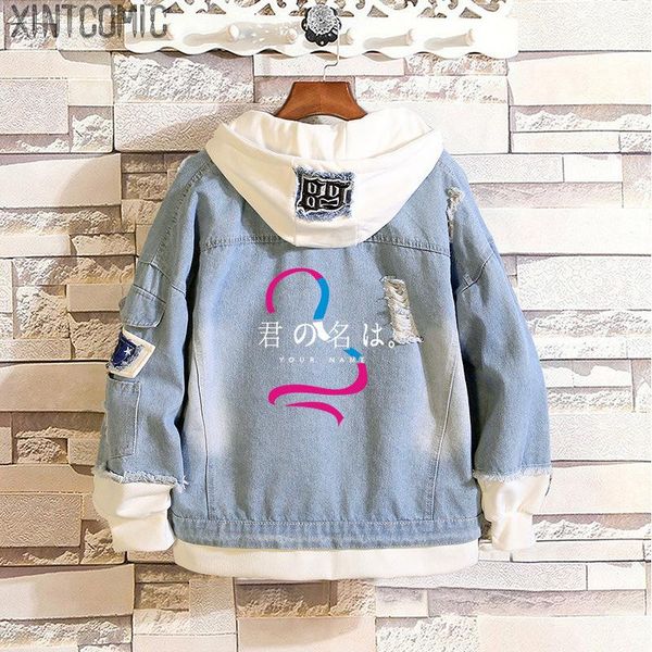 men's hoodies & sweatshirts anime miyamizu mitsuha fake two denim jacket autumn and winter jeans men women hoodie casual punk streetwe, Black
men's hoodies & sweatshirts anime miyamizu mitsuha fake two denim jacket autumn and winter jeans men women hoodie casual punk streetwe, Black