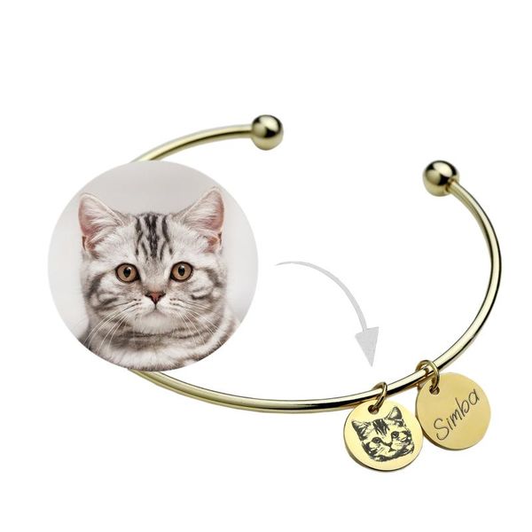 bangle personalized pet po name open bracelet disc decoration titanium steel adjustable bracelets women jewlry gift, Black
bangle personalized pet po name open bracelet disc decoration titanium steel adjustable bracelets women jewlry gift, Black