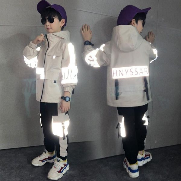 children sport suit fall boys hoodies coat reflective silver jacket long sleeve outerwear polyester breathable boy windbreaker clothing sets, White
children sport suit fall boys hoodies coat reflective silver jacket long sleeve outerwear polyester breathable boy windbreaker clothing sets, White