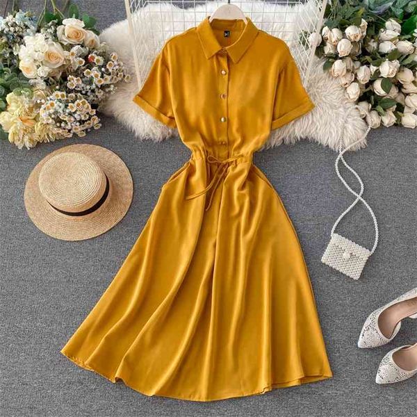 women drawstring high waist thin a-line dress lady short sleeve solid color casual vestidos k399 210527, Black;gray
women drawstring high waist thin a-line dress lady short sleeve solid color casual vestidos k399 210527, Black;gray