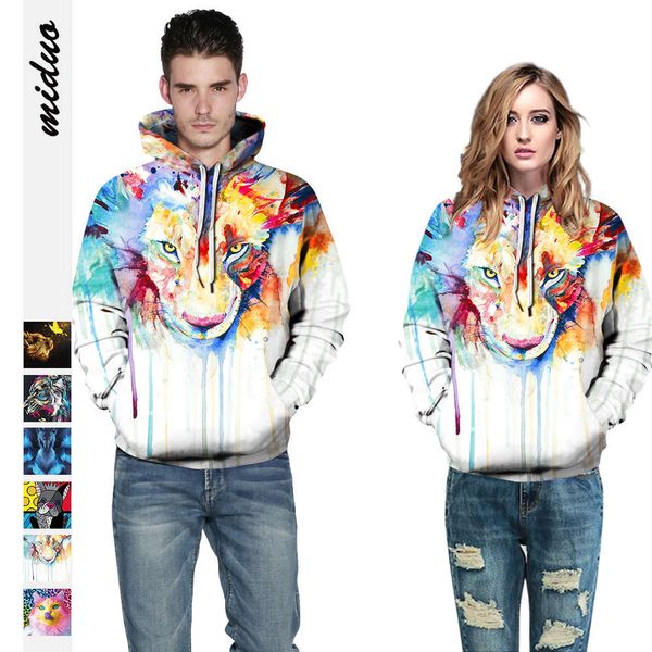 halloween lion digital printing men's and women's long sleeved hooded sweater fashion pullover, Black
halloween lion digital printing men's and women's long sleeved hooded sweater fashion pullover, Black