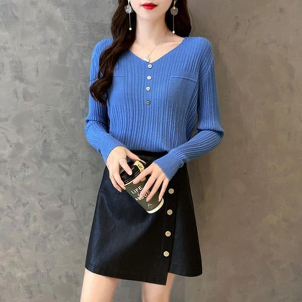 women's sweaters autumn winter basic knitted blue white sweater women 2021 fashion casual v-neck female pullovers korean lady jumpers, White;black
women's sweaters autumn winter basic knitted blue white sweater women 2021 fashion casual v-neck female pullovers korean lady jumpers, White;black