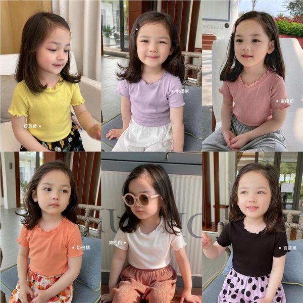 t-shirts 2021 children's summer short sleeve t shirt round neck korean girl's solid color base knitted top, Blue
t-shirts 2021 children's summer short sleeve t shirt round neck korean girl's solid color base knitted top, Blue