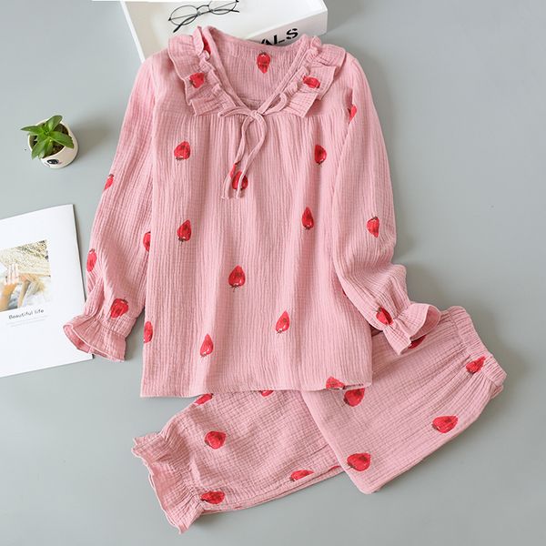 women's sleepwear women washed cotton yarn printed pajama set outwear long sleeve suit pyjamas 05vy, Black;red
women's sleepwear women washed cotton yarn printed pajama set outwear long sleeve suit pyjamas 05vy, Black;red