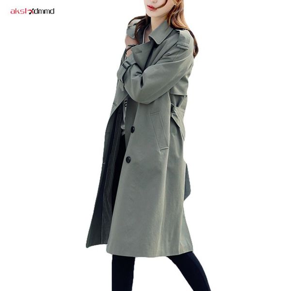 women's trench coats 2021 coat women long casual cool windbreaker loose solid color female fashion sashes slim wild ol casaco ac019, Tan;black
women's trench coats 2021 coat women long casual cool windbreaker loose solid color female fashion sashes slim wild ol casaco ac019, Tan;black