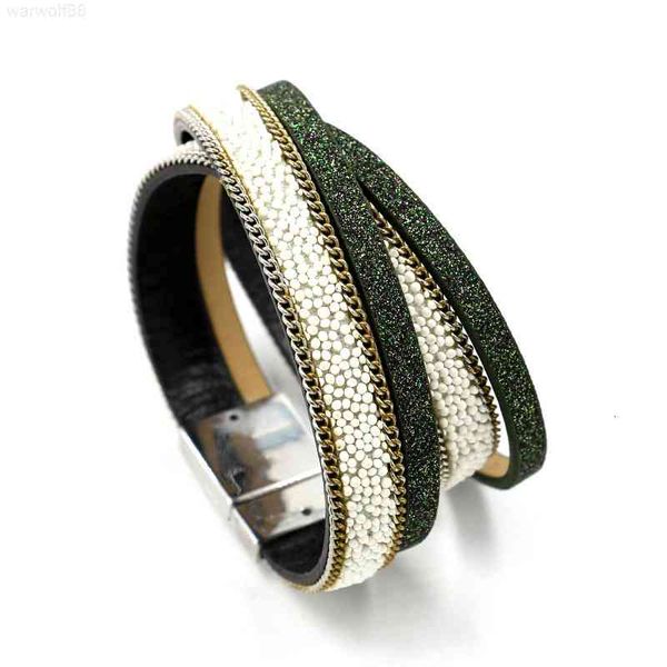 luxury men's and women's fashion multi-layer winding pu leather magnetic buckle designer jewelrymen bracelets, Golden;silver
luxury men's and women's fashion multi-layer winding pu leather magnetic buckle designer jewelrymen bracelets, Golden;silver