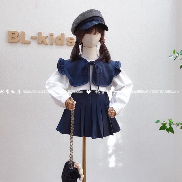 clothing sets 2021 spring girl suit detachable small shawl with pleated skirt three-piece trend, White
clothing sets 2021 spring girl suit detachable small shawl with pleated skirt three-piece trend, White