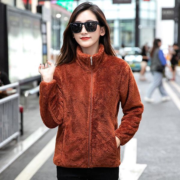 women's jackets coral fleece jacket female double-sided warmth thickening outdoor autumn and winter liner top, Black;brown
women's jackets coral fleece jacket female double-sided warmth thickening outdoor autumn and winter liner top, Black;brown