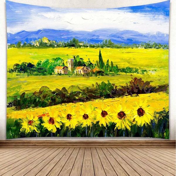 tapestries tapery sunflower landscape art tapestry home wall decoration 
tapestries tapery sunflower landscape art tapestry home wall decoration