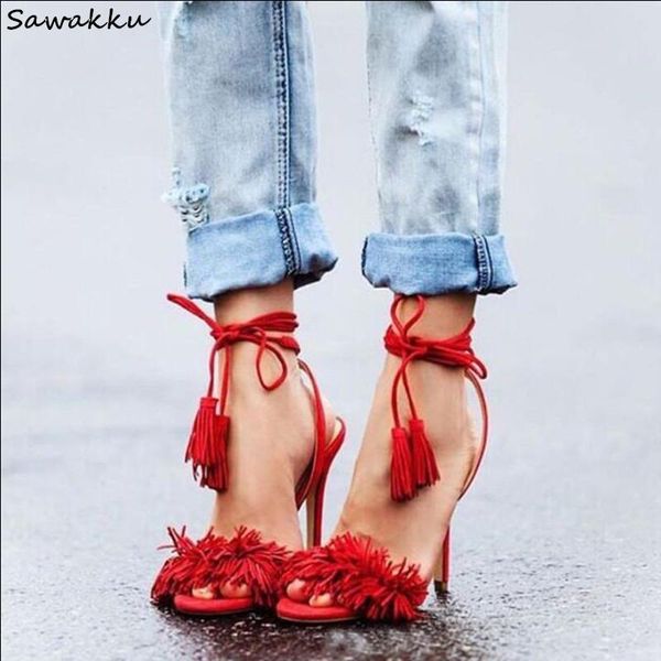 summer women high heels fringe gladiator sandals lace up shoes woman flock tassel ankle strap ladies stilettos, Black
summer women high heels fringe gladiator sandals lace up shoes woman flock tassel ankle strap ladies stilettos, Black