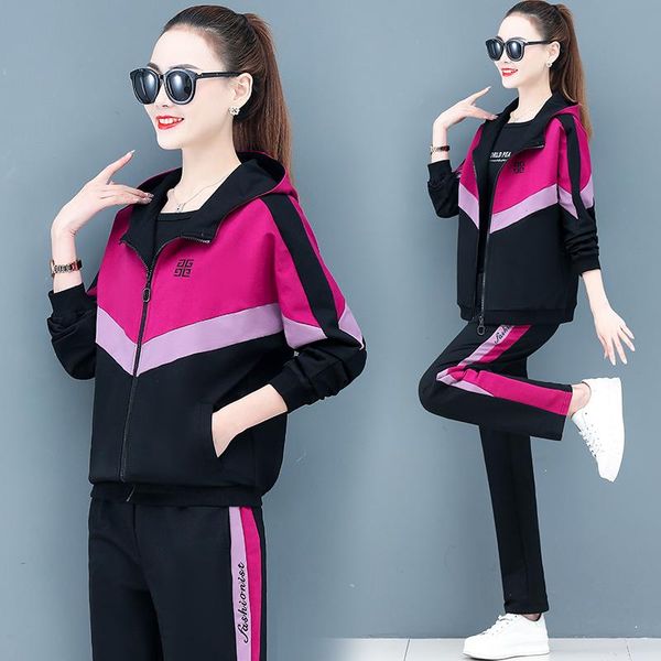 women's two piece pants 2021 autumn stitching three set fashion sports running sweatshirt shirt long suit women blue red, White
women's two piece pants 2021 autumn stitching three set fashion sports running sweatshirt shirt long suit women blue red, White