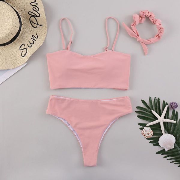 women's swimwear bandeau high waist bikini push up women 2021 soild color set retro swimsuit female bathing suit #1g, White;black
women's swimwear bandeau high waist bikini push up women 2021 soild color set retro swimsuit female bathing suit #1g, White;black