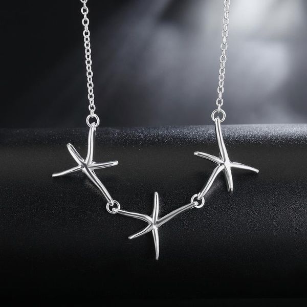 chains 925 sterling silver necklaces for woman fashion charm jewelry 18 inches starfish three stars chain party christmas gifts
chains 925 sterling silver necklaces for woman fashion charm jewelry 18 inches starfish three stars chain party christmas gifts