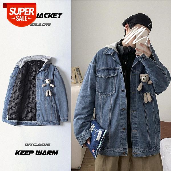 denim jacket men's down couple personality thickened pocket bear pendant loose korean version #7w1r, Black;brown
denim jacket men's down couple personality thickened pocket bear pendant loose korean version #7w1r, Black;brown