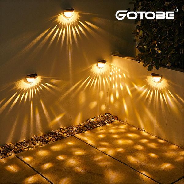 solar lamps smart light control led outdoor garden decoration lamp waterproof powered street wall lights fence