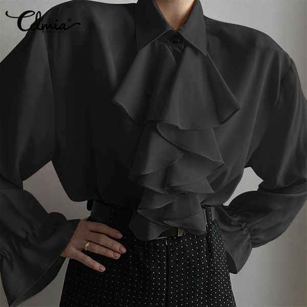 blouses celmia 2021 fashion ruffles blouses women's spring long sleeve elegant buttons shirts casual loose ol solid party blusas, White
blouses celmia 2021 fashion ruffles blouses women's spring long sleeve elegant buttons shirts casual loose ol solid party blusas, White