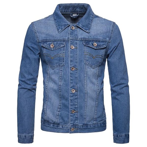 men's jackets 2021 spring autumn solid color lapel single breasted slim business casual long sleeve denim jacket for men, Black;brown
men's jackets 2021 spring autumn solid color lapel single breasted slim business casual long sleeve denim jacket for men, Black;brown