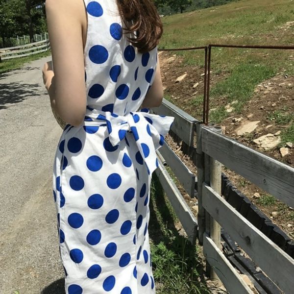 casual dresses korean women summer long tank dress sleeveless big dot vestidos with waist belt plus size robe femme sukienki sundr, Black;gray
casual dresses korean women summer long tank dress sleeveless big dot vestidos with waist belt plus size robe femme sukienki sundr, Black;gray
