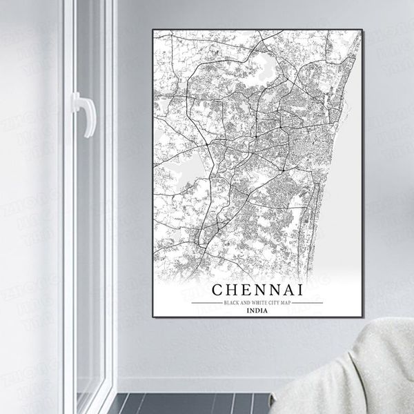 paintings black and white city map india the chennai poster hd print wall art canvas nordic landspace painting for home decor
paintings black and white city map india the chennai poster hd print wall art canvas nordic landspace painting for home decor
