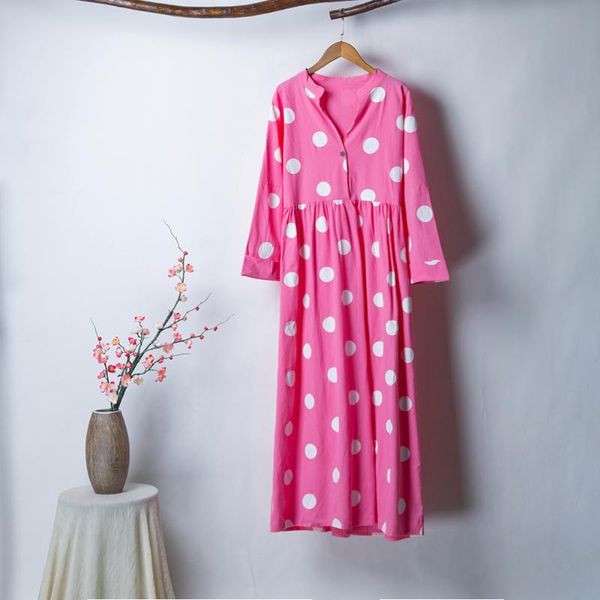 casual dresses autumn women long maxi dress dot v-neck sleeve high waist button boho fashion elegant plus size, Black;gray
casual dresses autumn women long maxi dress dot v-neck sleeve high waist button boho fashion elegant plus size, Black;gray