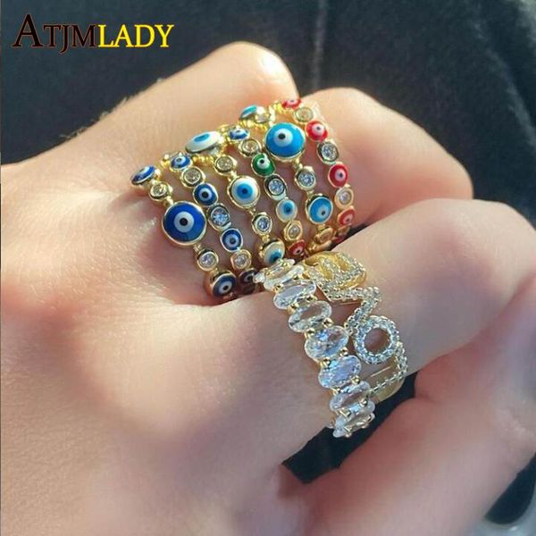 cluster rings 2021 arrive gold color women finger jewelry stacking band colorful red pink blue green enamel evil eye eternity cz, Golden;silver
cluster rings 2021 arrive gold color women finger jewelry stacking band colorful red pink blue green enamel evil eye eternity cz, Golden;silver