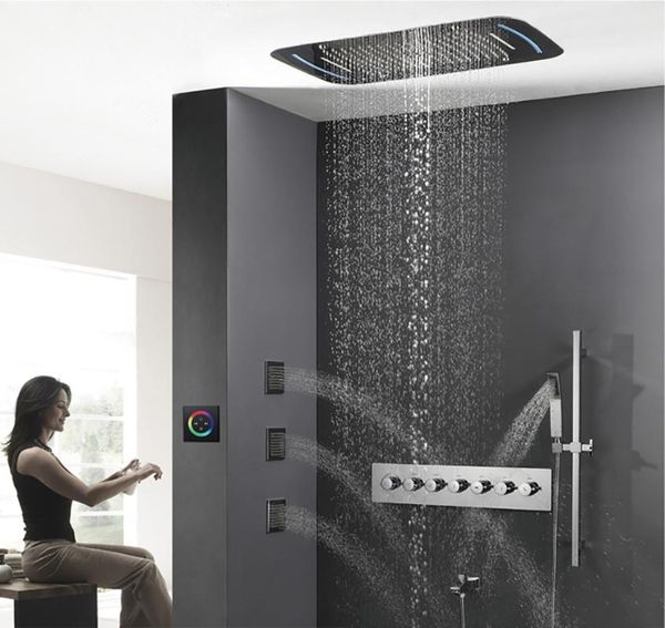 embedded rainfall shower with led light brass bath faucet bathroom rain mixer combo set thermostat control sets
embedded rainfall shower with led light brass bath faucet bathroom rain mixer combo set thermostat control sets
