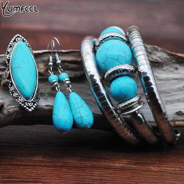 yumfeel turquoise bracelet jewelry set vintage silver plated necklace earring ring sets women bracelet, earrings &, Black
yumfeel turquoise bracelet jewelry set vintage silver plated necklace earring ring sets women bracelet, earrings &, Black