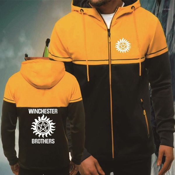 men's hoodies & sweatshirts spring autumn jacket winchester brothers printing casual splicing zip cotton clothes, Black
men's hoodies & sweatshirts spring autumn jacket winchester brothers printing casual splicing zip cotton clothes, Black