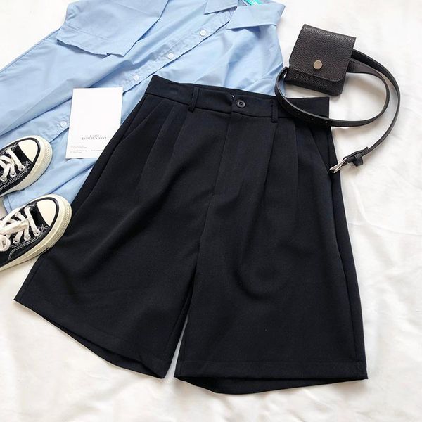 women's shorts yeeloca recommends slim black high waist summer loose casual wide leg trousers for simple girls korean trend bottom, White;black
women's shorts yeeloca recommends slim black high waist summer loose casual wide leg trousers for simple girls korean trend bottom, White;black