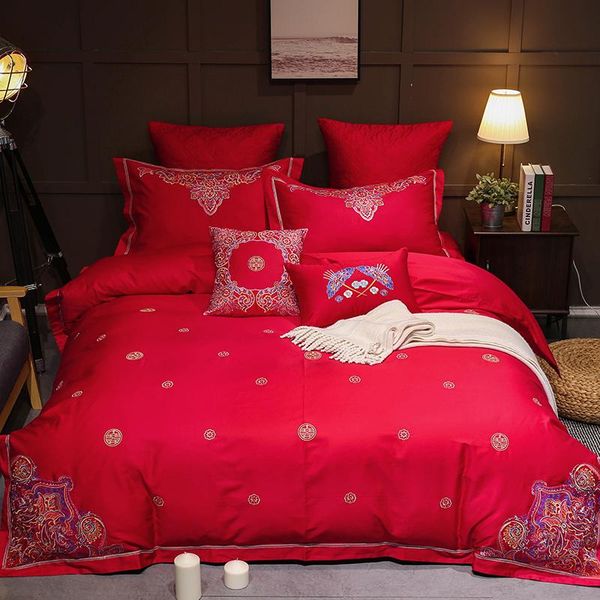bedding sets 4pcs whole cotton gules embroidery wedding luxury royal set king size bedspread cover duvet bedroom
bedding sets 4pcs whole cotton gules embroidery wedding luxury royal set king size bedspread cover duvet bedroom
