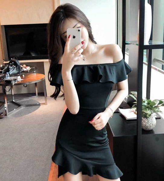 nightclub fashion slim fit french one line shoulder leaf edge dress off bag hip skirt girl, White;black
nightclub fashion slim fit french one line shoulder leaf edge dress off bag hip skirt girl, White;black
