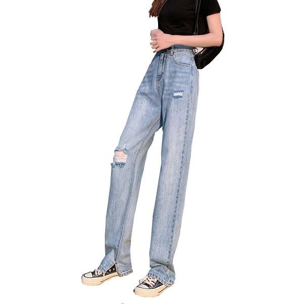 women's jeans hem side split korean woman high waist loose ripped straight vintage casual plus size denim pants d427, Blue
women's jeans hem side split korean woman high waist loose ripped straight vintage casual plus size denim pants d427, Blue