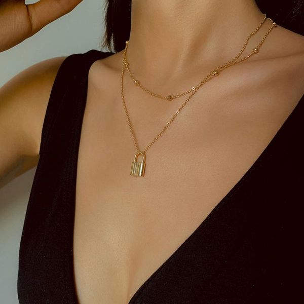 pendant necklaces punk layered lock for women gold silver color bead choker necklace female neck jewelry gothic decoration
pendant necklaces punk layered lock for women gold silver color bead choker necklace female neck jewelry gothic decoration