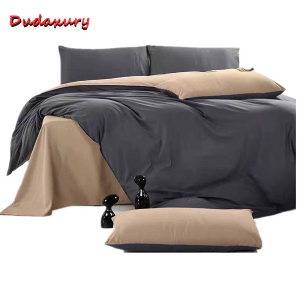 bedding sets dudaxury solid color 3/4 piece set a/b double-sided duvet cover simple bed sheet pillowcase home textile  king 
bedding sets dudaxury solid color 3/4 piece set a/b double-sided duvet cover simple bed sheet pillowcase home textile  king