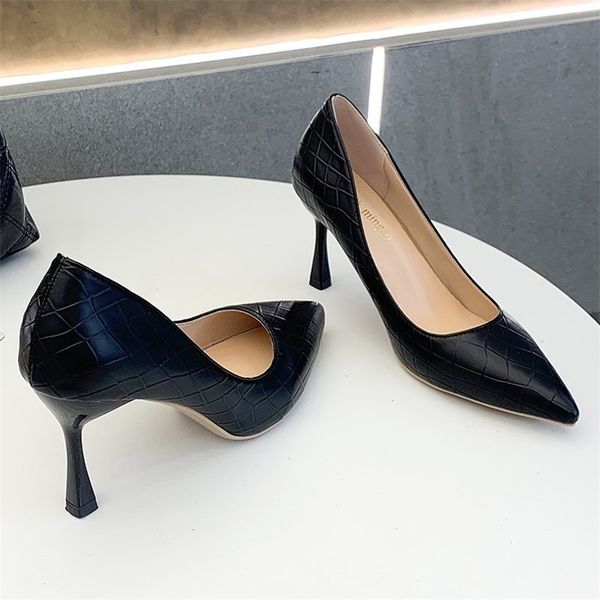 eoeodoit spring autumn leather heels 8 cm stiletto pumps lady office work shoes women casual formal dress 210901, Black
eoeodoit spring autumn leather heels 8 cm stiletto pumps lady office work shoes women casual formal dress 210901, Black