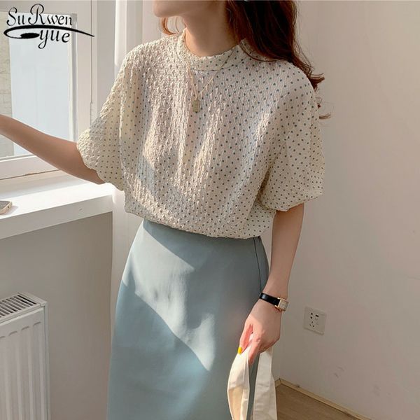 summer korean casual short sleeve women's shirt wild temperament loose polka dot women and blouse blusas mujer 14294 210427, White
summer korean casual short sleeve women's shirt wild temperament loose polka dot women and blouse blusas mujer 14294 210427, White
