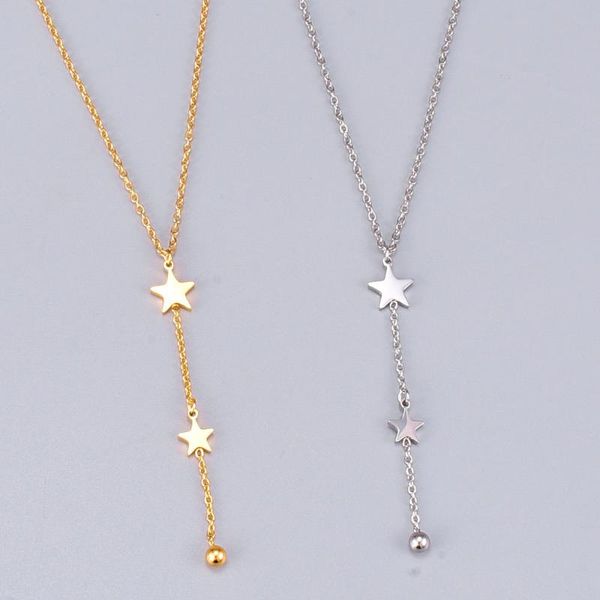 star necklace choker for women cute tassel teen girl jewelry titanium steel never fade pendant necklaces, Silver
star necklace choker for women cute tassel teen girl jewelry titanium steel never fade pendant necklaces, Silver