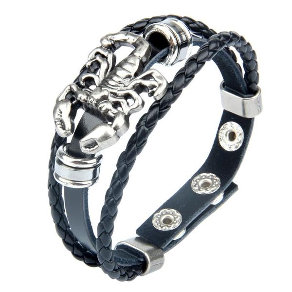 charm bracelets 2021 men's vintage scorpion design leather bracelet adjustable multilayer braided, Golden;silver
charm bracelets 2021 men's vintage scorpion design leather bracelet adjustable multilayer braided, Golden;silver