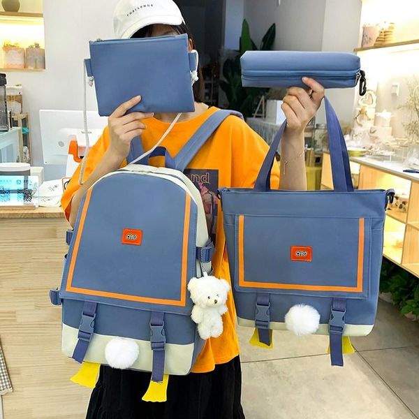 school bags kawaii women's backpack 4 pcs backpacks set college for girls cute satchel
school bags kawaii women's backpack 4 pcs backpacks set college for girls cute satchel