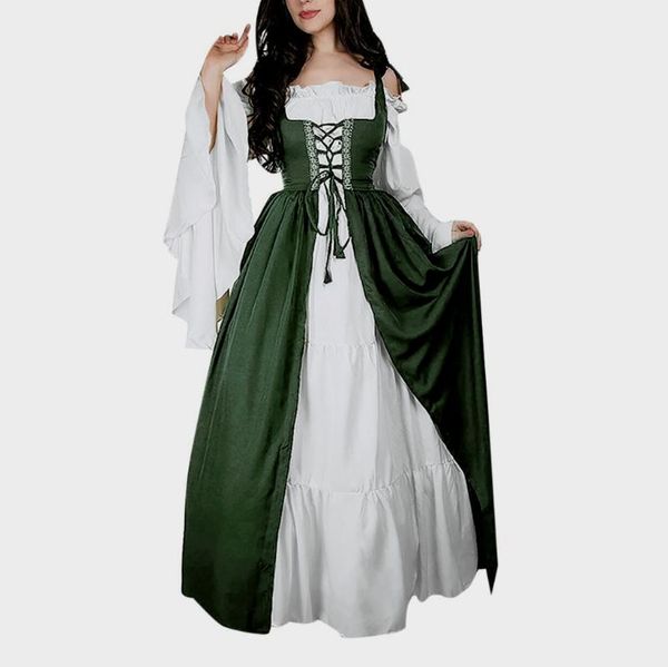 casual dresses women bandage corset middle ages renaissance vintage party club long sleeve square collar patchwork dress, Black;gray
casual dresses women bandage corset middle ages renaissance vintage party club long sleeve square collar patchwork dress, Black;gray