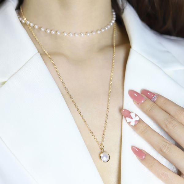 lady pendant necklaces temperament double pearl chain necklace fashion super fairy girls gift wild clavicle party accessories, Silver
lady pendant necklaces temperament double pearl chain necklace fashion super fairy girls gift wild clavicle party accessories, Silver
