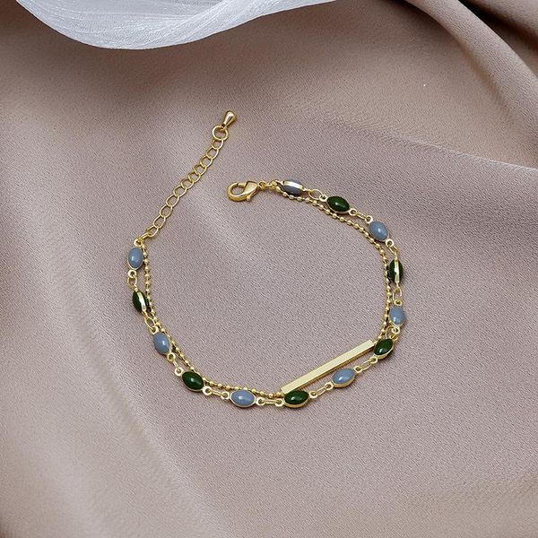 link, chain fashionable emperament dripping oil retro bracelet female ins style design simple girl, Black
link, chain fashionable emperament dripping oil retro bracelet female ins style design simple girl, Black